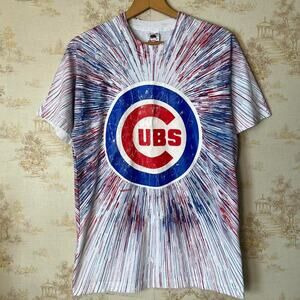 Vintage 90s Competitor Firework Chicago Cubs AOP T-Shirt Size L